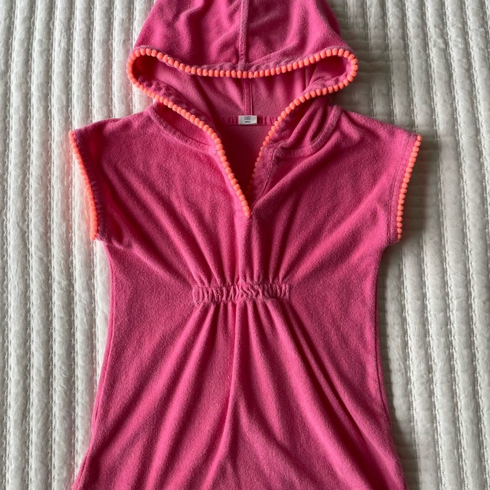 GAP Pink Hooded Kids One Piece with Orange Trim